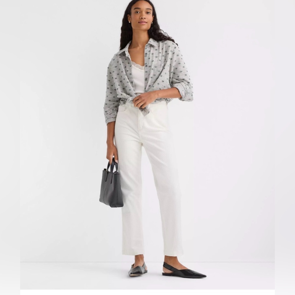 LOFT The Straight corduroy jeans in whisper white size 4